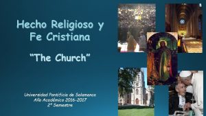 Hecho Religioso y Fe Cristiana The Church Universidad