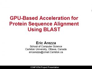 GPUBased Acceleration for Protein Sequence Alignment Using BLAST