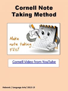 Cornell Note Taking Method Cornell Video from You