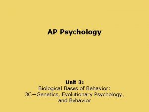 AP Psychology Unit 3 Biological Bases of Behavior