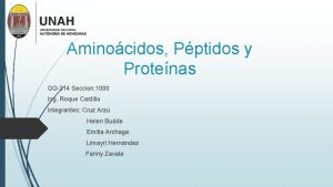 Aminocidos Pptidos y Protenas QQ214 Seccion 1000 Ing