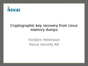 21122021 Cryptographic key recovery from Linux memory dumps