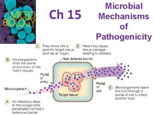 Ch 15 Microbial Mechanisms of Pathogenicity Student Learning