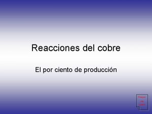 Reacciones del cobre El por ciento de produccin