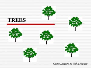 TREES Guest Lecture by Neha Kumar So far
