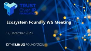 Ecosystem Foundry WG Meeting 17 December 2020 Antitrust