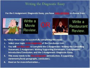 Writing the Diagnostic Essay For the CAssignment Diagnostic