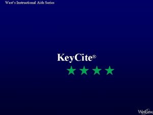 Wests Instructional Aids Series Key Cite Wests Instructional