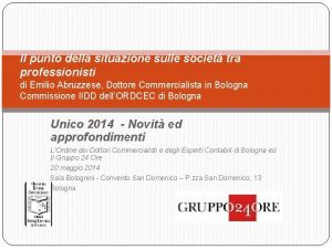 Il punto della situazione sulle societ tra professionisti