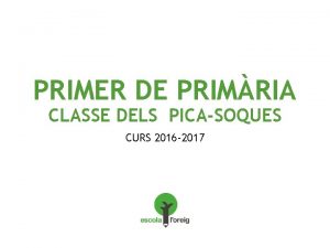 PRIMER DE PRIMRIA CLASSE DELS PICASOQUES CURS 2016
