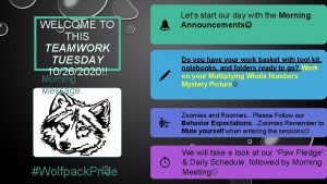 WELCOME TO THIS TEAMWORK TUESDAY 10262020 Morning Message