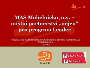 MAS Mohelnicko o s mstn partnerstv nejen program