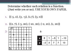 Determine whether each relation is a function Just