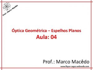 ptica Geomtrica Espelhos Planos Aula 04 Prof Marco