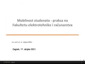 Mobilnost studenata praksa na Fakultetu elektrotehnike i raunarstva