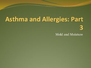 Asthma and Allergies Part 3 Mold and Moisture
