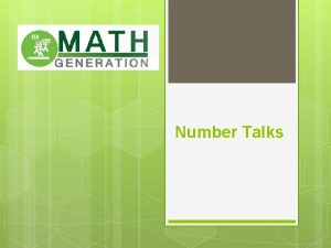 Number Talks What is a Number Talk Short