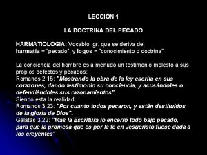 LECCIN 1 LA DOCTRINA DEL PECADO HARMATIOLOGIA Vocablo