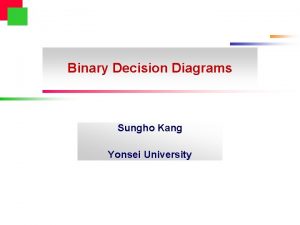 Binary Decision Diagrams Sungho Kang Yonsei University Outline