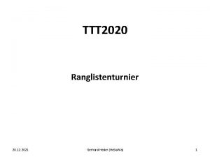 TTT 2020 Ranglistenturnier 20 12 2021 Gerhard Heder