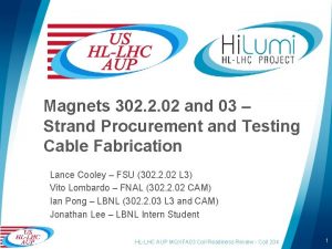 Magnets 302 2 02 and 03 Strand Procurement