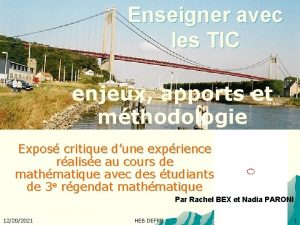 Enseigner avec les TIC enjeux apports et mthodologie