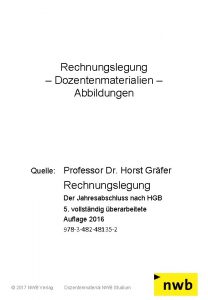 Rechnungslegung Dozentenmaterialien Abbildungen Quelle Professor Dr Horst Grfer