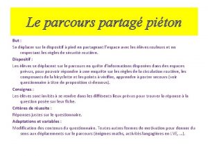 Le parcours partag piton But Se dplacer sur