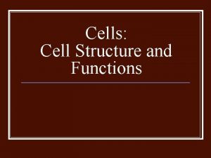 Cells Cell Structure and Functions Cell Discovery n