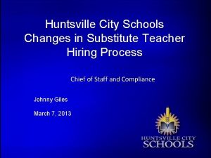 Huntsville City Schools Changes in Substitute Teacher Hiring