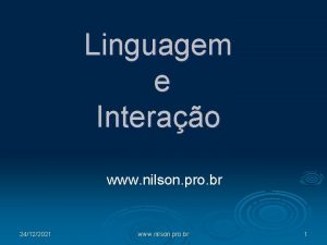 Linguagem e Interao www nilson pro br 24122021