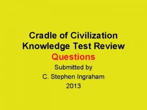 Cradle of Civilization Knowledge Test Review Questions Submitted