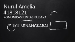 Nurul Amelia 41818121 KOMUNIKASI LINTAS BUDAYA SUKU MINANGKABAU