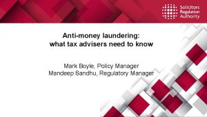 Antimoney laundering what tax advisers need to know