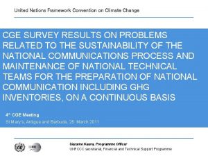 CGE SURVEY RESULTS ON PROBLEMS RELATED TO THE