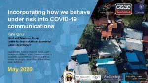 Incorporating how we behave under risk into COVID19