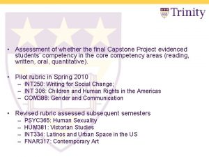Assessment of whether the final Capstone Project evidenced