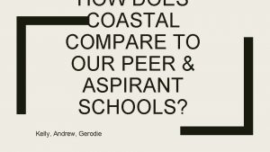 HOW DOES COASTAL COMPARE TO OUR PEER ASPIRANT