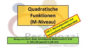 Quadratische Funktionen MNiveau d n l u l