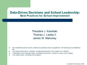 DataDriven Decisions and School Leadership Best Practices for