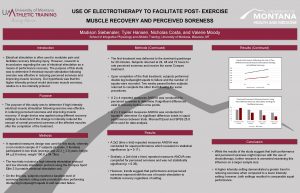 USE OF ELECTROTHERAPY TO FACILITATE POST EXERCISE MUSCLE