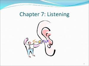 Chapter 7 Listening 1 Listening More than Meets