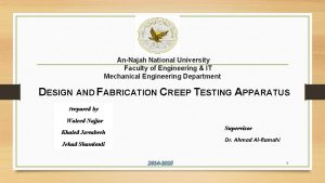 AnNajah National University Faculty of Engineering IT Mechanical