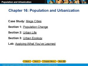 Population and Urbanization Chapter 16 Population and Urbanization