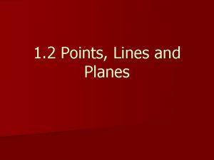 1 2 Points Lines and Planes ObjectivesAssignment n