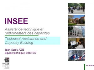 INSEE Assistance technique et renforcement des capacits Technical