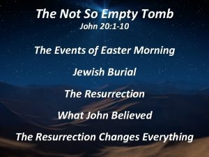 The Not So Empty Tomb John 20 1