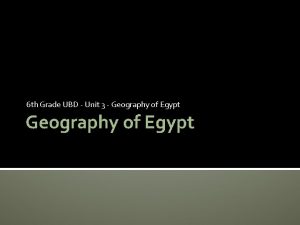 6 th Grade UBD Unit 3 Geography of