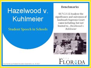 Hazelwood v Kuhlmeier Student Speech in Schools The