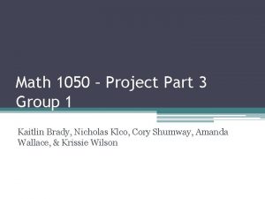 Math 1050 Project Part 3 Group 1 Kaitlin